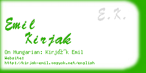 emil kirjak business card